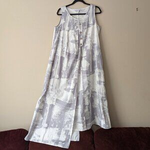LUUKAA 100% Cotton Maxi Dress Asymmetrical Size 8 US (38 EU)